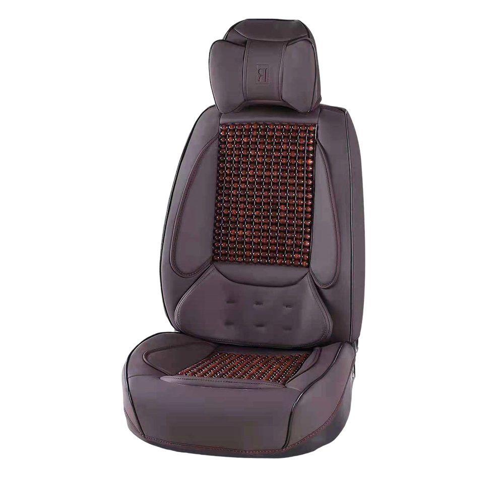 car seat covers(LEATHER+WOOD BEAD) 8-187