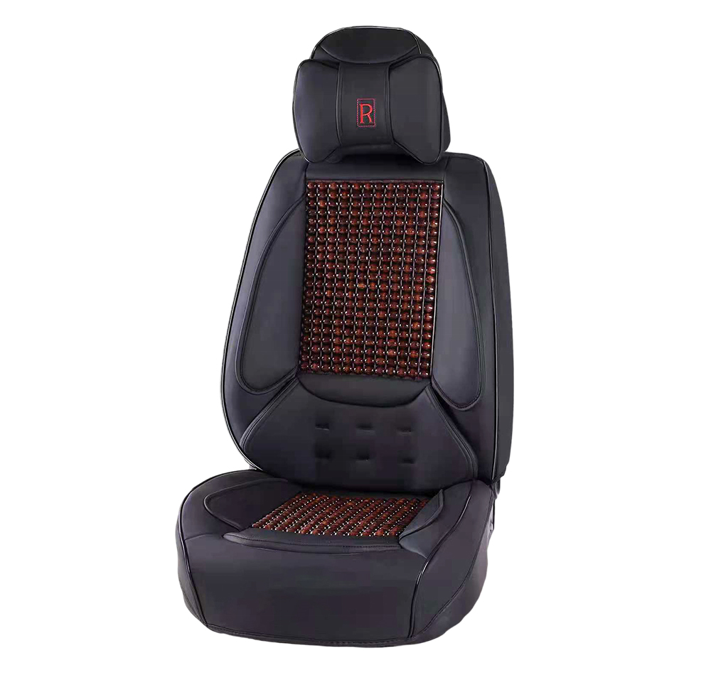 car seat covers(LEATHER+WOOD BEAD) 8-188