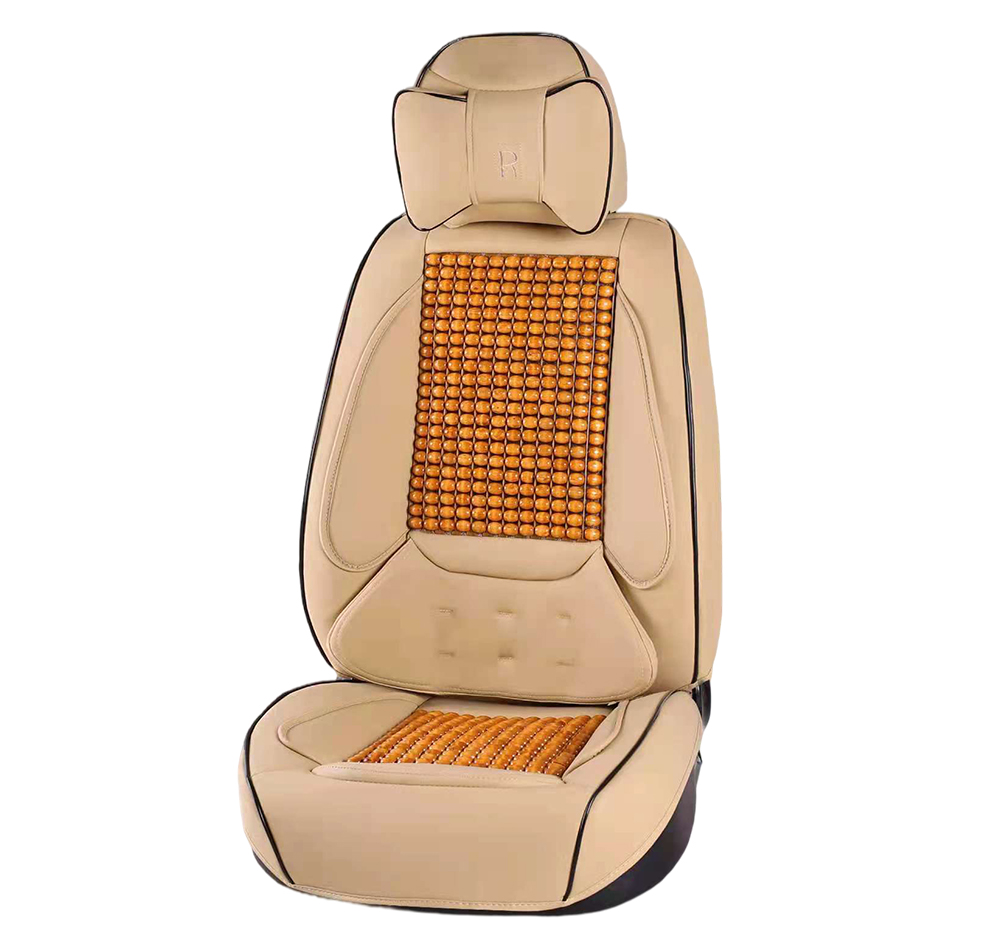 car seat covers(LEATHER+WOOD BEAD) 8-189