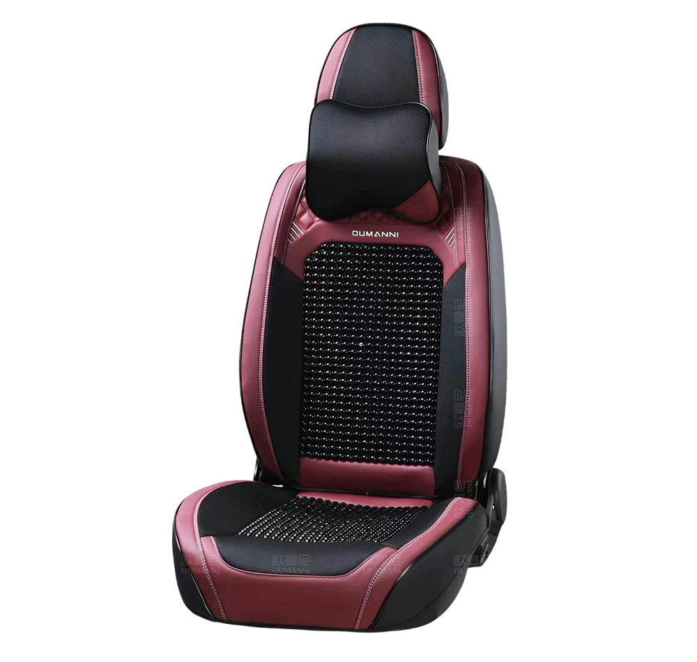 car seat covers(LEATHER+WOOD BEAD) 8-192