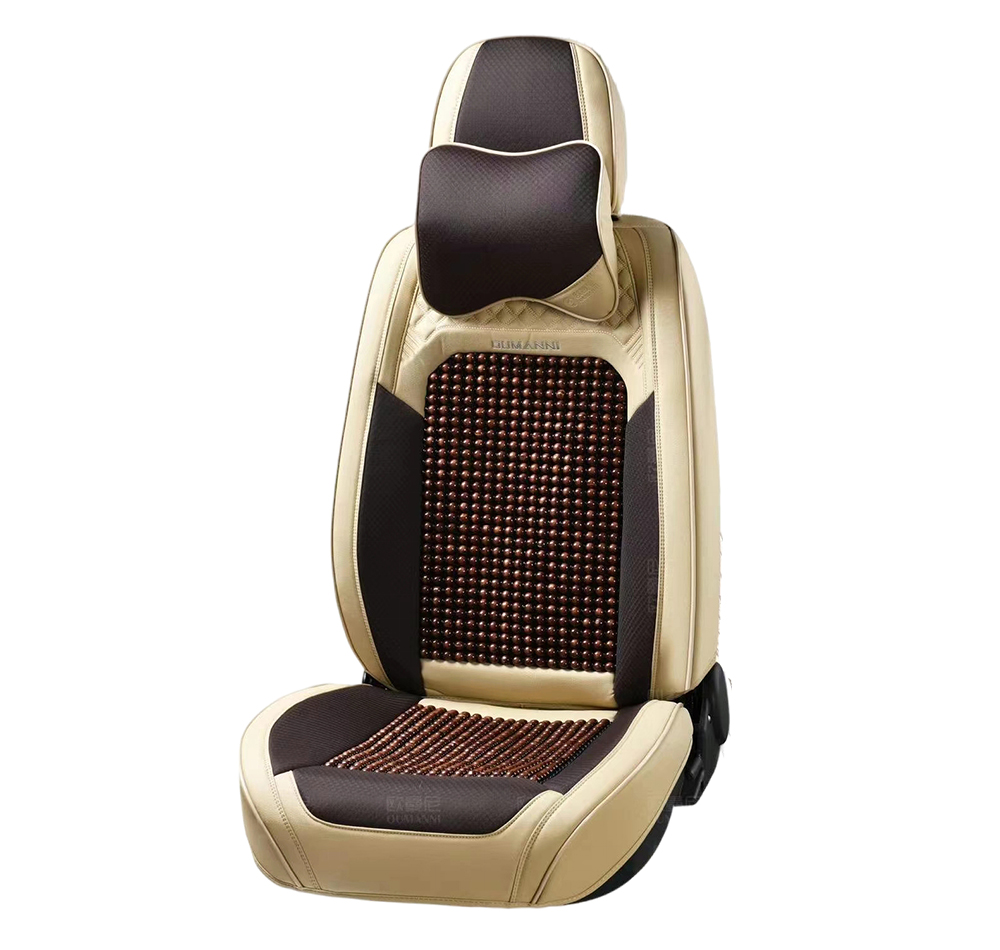 car seat covers(LEATHER+WOOD BEAD) 8-193