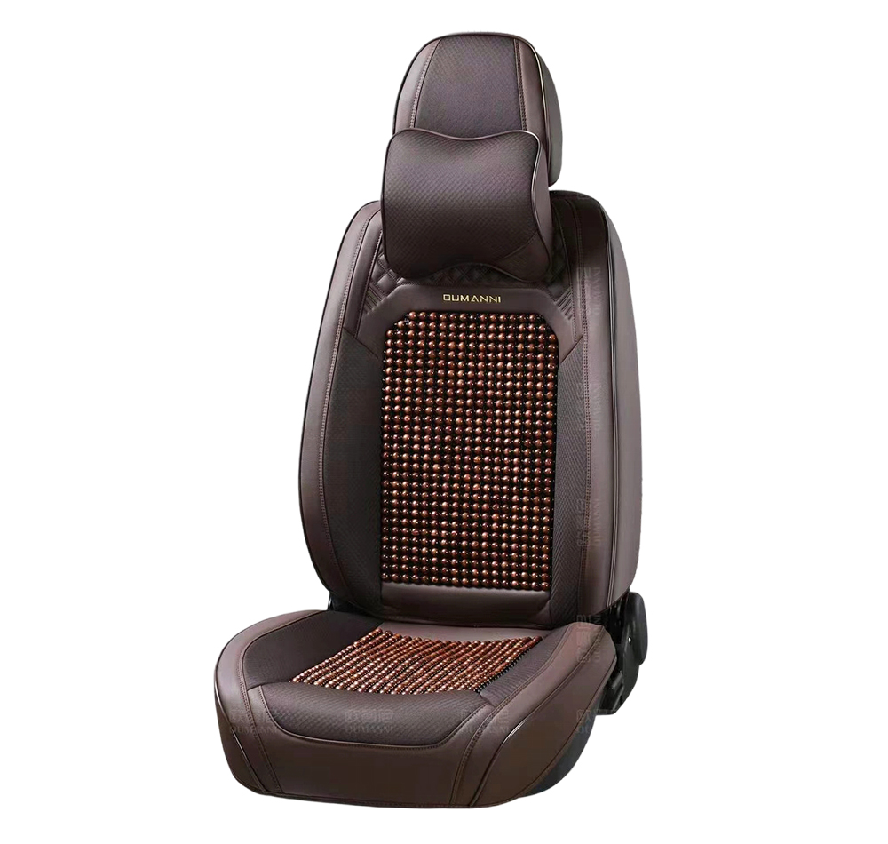 car seat covers(LEATHER+WOOD BEAD) 8-195